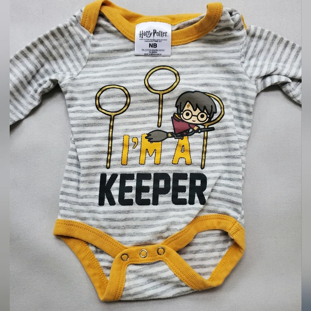 Harry Potter Graphic Themed Newborn Baby 3 One-Piece Bodysuit Bundle Set